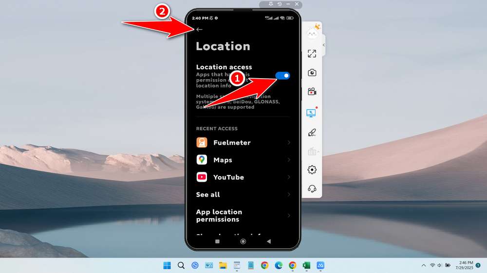 How to Send Our Current Location - Step 3