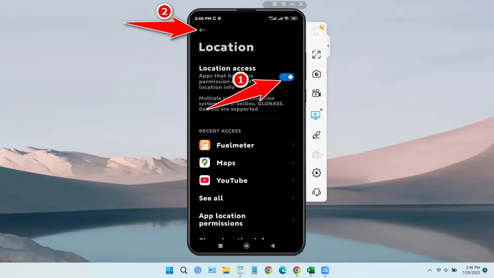 How to Send Our Current Location - Step 3