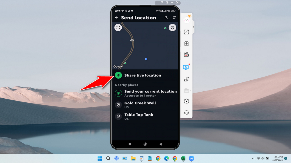 How to Share Live Location (Real-Time Tracking) - Step 2