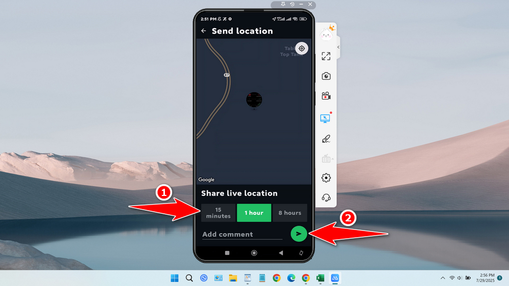 How to Share Live Location (Real-Time Tracking) - Step 3