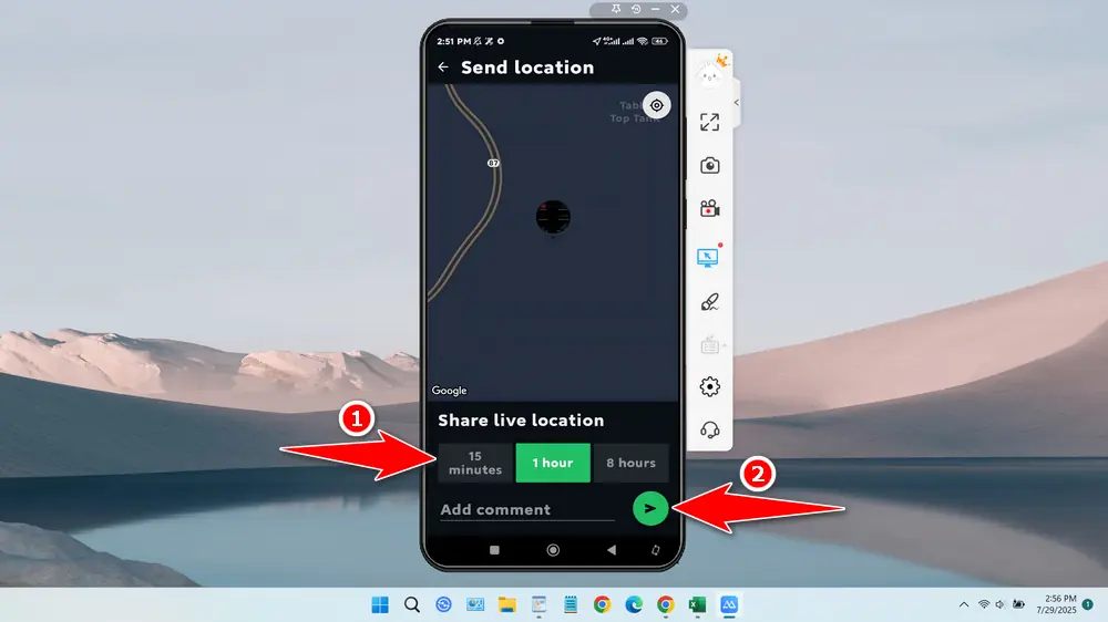 How to Share Live Location (Real-Time Tracking) - Step 3