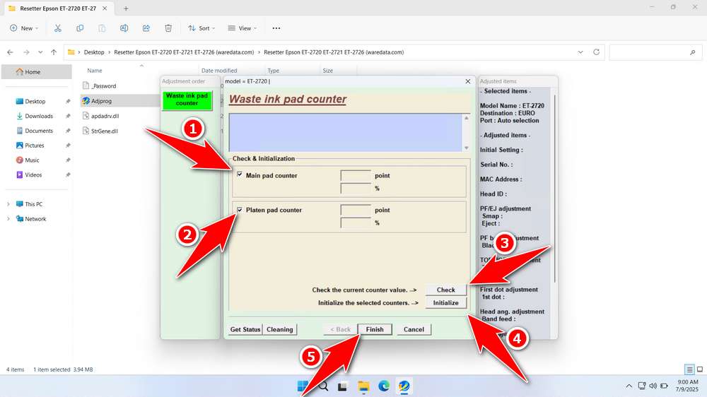 How to Use Epson ET-2720 Resetter - Step 4