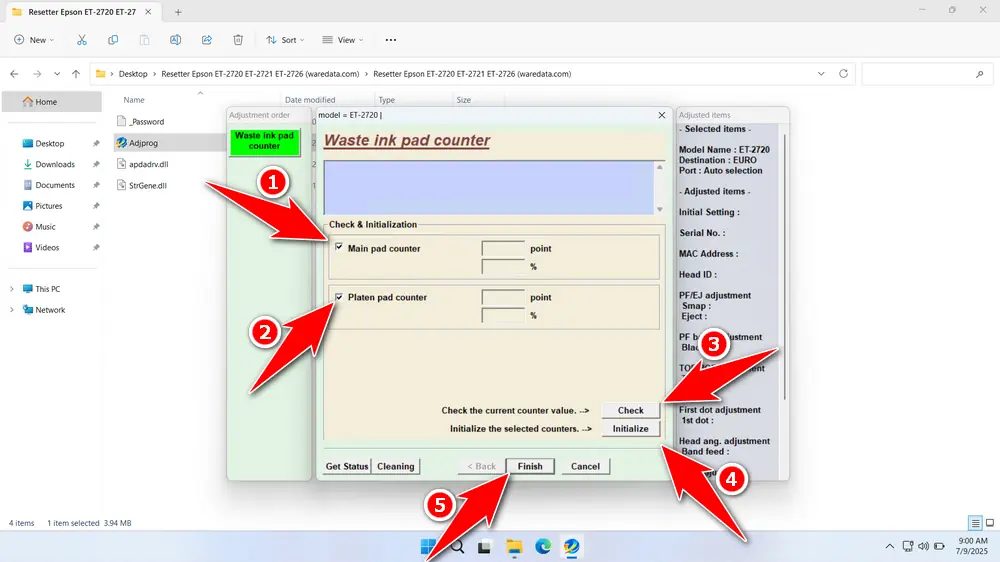 How to Use Epson ET-2720 Resetter - Step 4