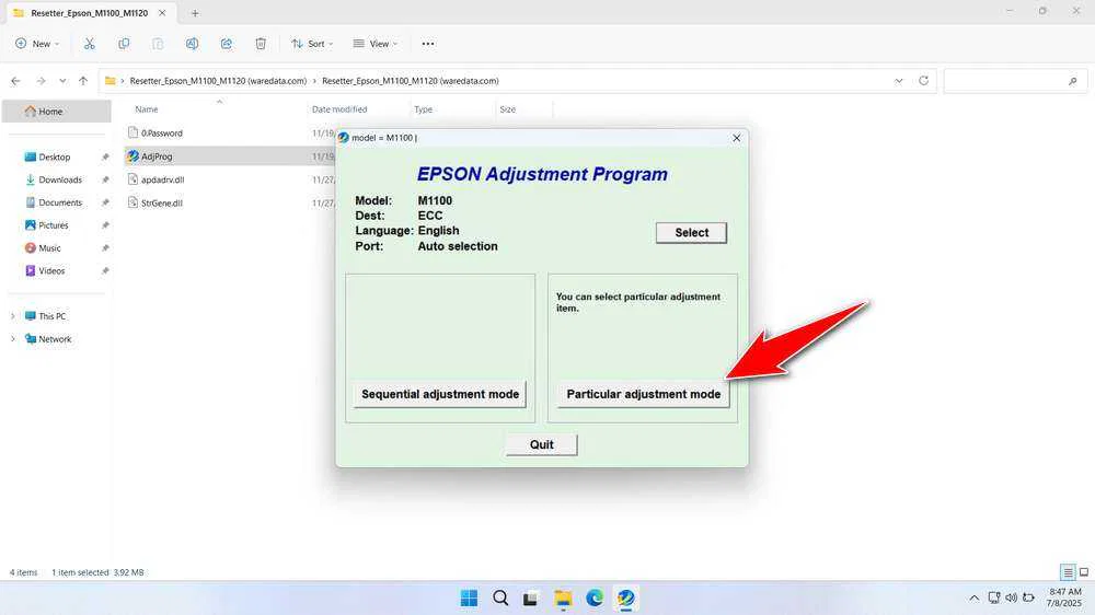 Epson ET M1100 & M1120 Resetter 3 How to Use Epson ET-M1100 Resetter - Step 2
