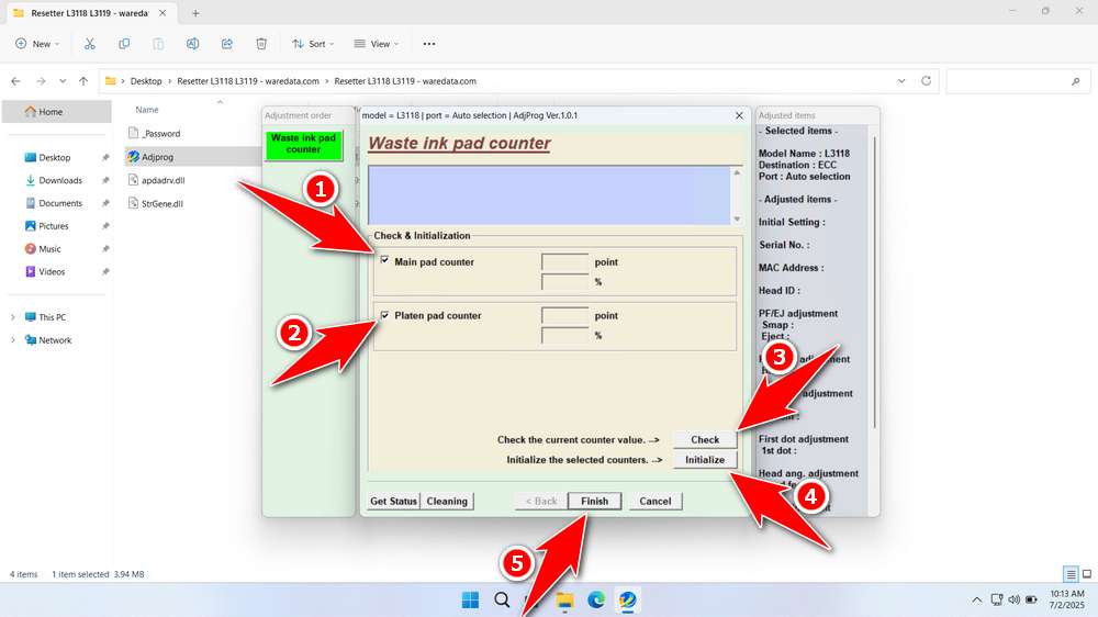 How to Use Epson L3118 & L3119 Resetter - Step 4
