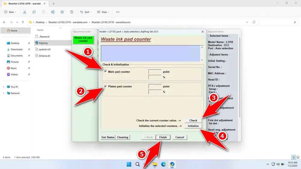 How to Use Epson L3118 & L3119 Resetter - Step 4