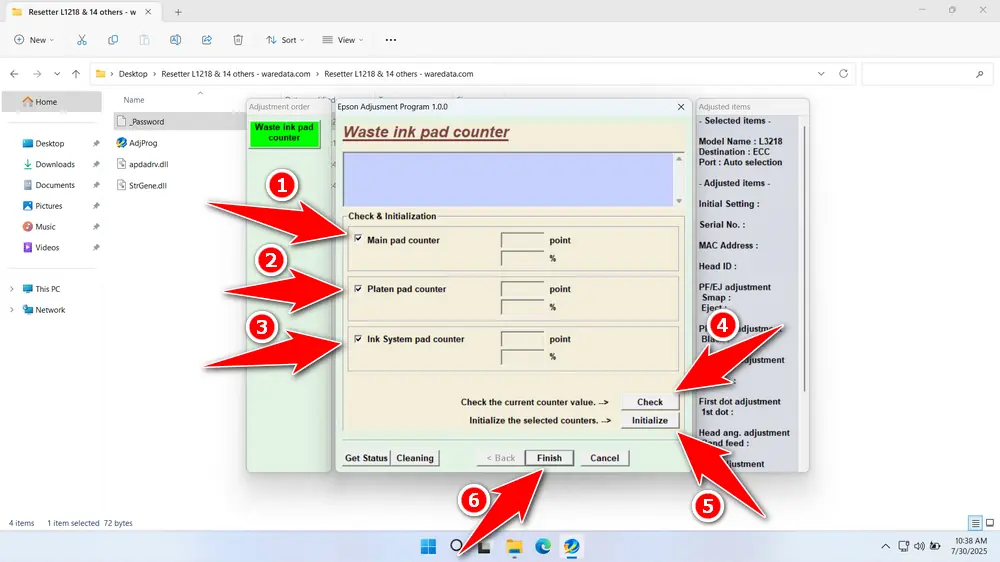 How to Use Epson L3218 Resetter - Step 5