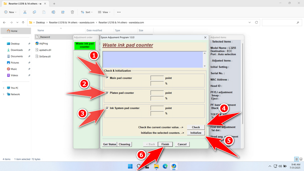 How to Use Epson L3255 Resetter - Step 5