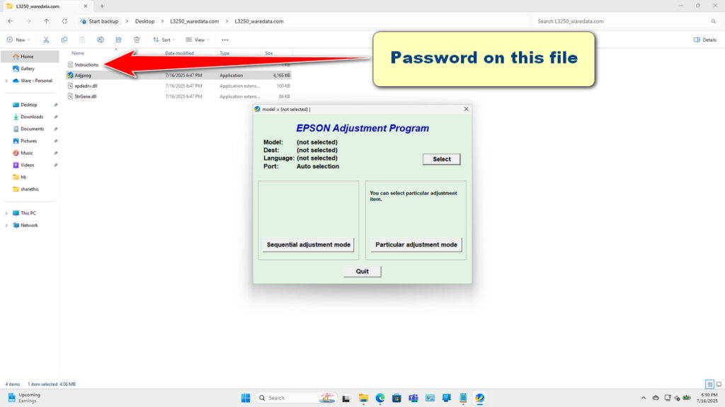 How to Use Epson L3256 Resetter - Step 1