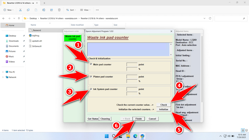 How to Use Epson L3269 Resetter - Step 5