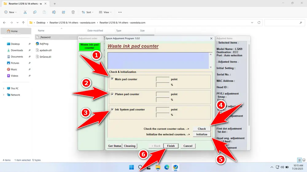 How to Use Epson L3269 Resetter - Step 5