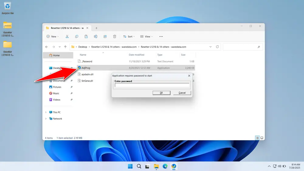 How to Use Epson L5298 Resetter - Step 1