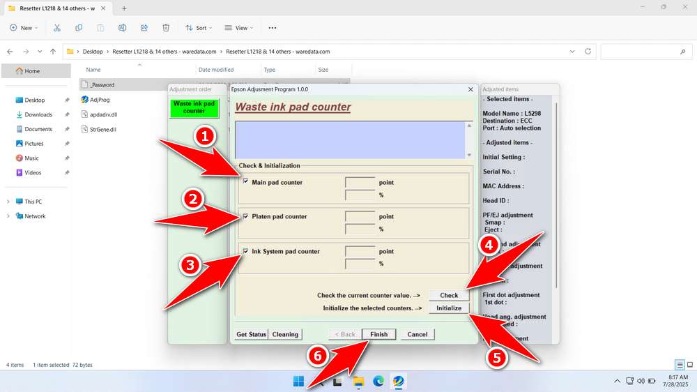 How to Use Epson L5298 Resetter - Step 5