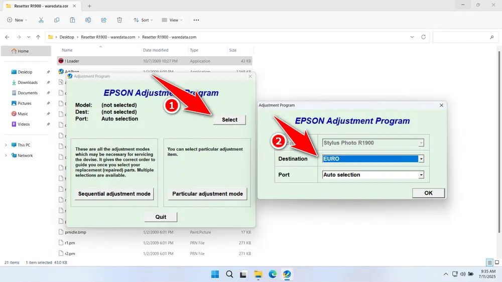 Epson Stylus Photo R1900 Resetter 2 How to Use Epson Stylus Photo R1900 Resetter - Step 1
