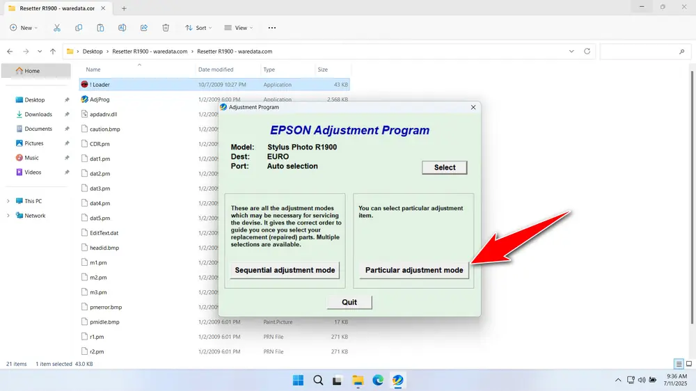 Epson Stylus Photo R1900 Resetter 3 How to Use Epson Stylus Photo R1900 Resetter - Step 2