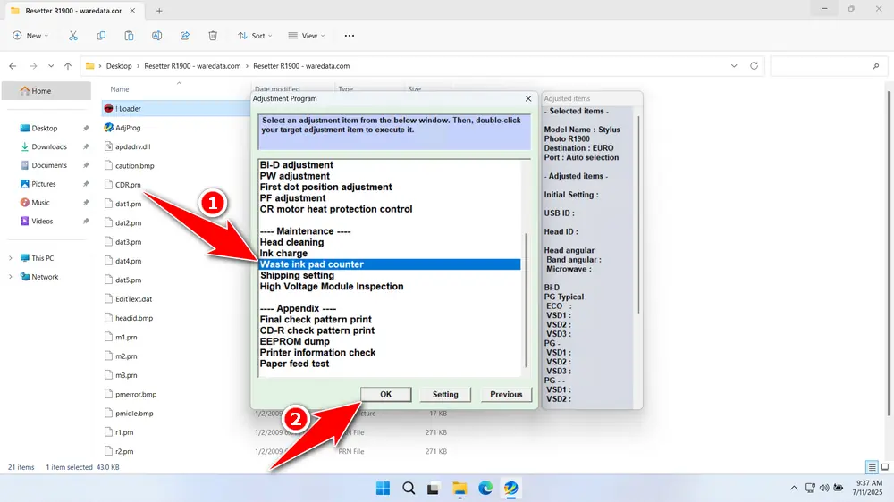 Epson Stylus Photo R1900 Resetter 4 How to Use Epson Stylus Photo R1900 Resetter - Step 3