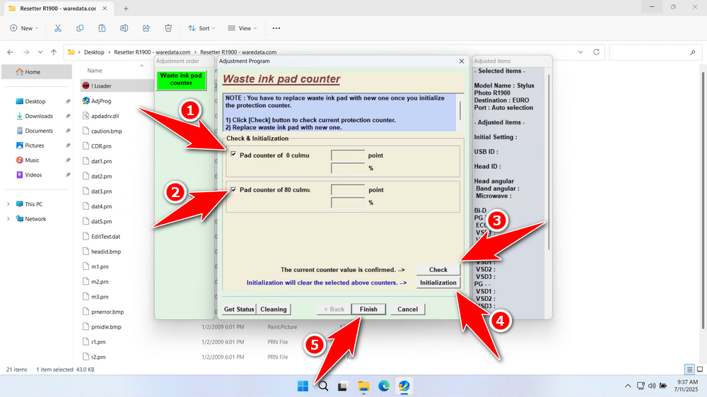 How to Use Epson Stylus Photo R1900 Resetter - Step 4