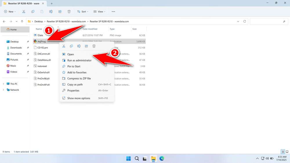 How to Use Epson Stylus Photo R200 Resetter - Step 2