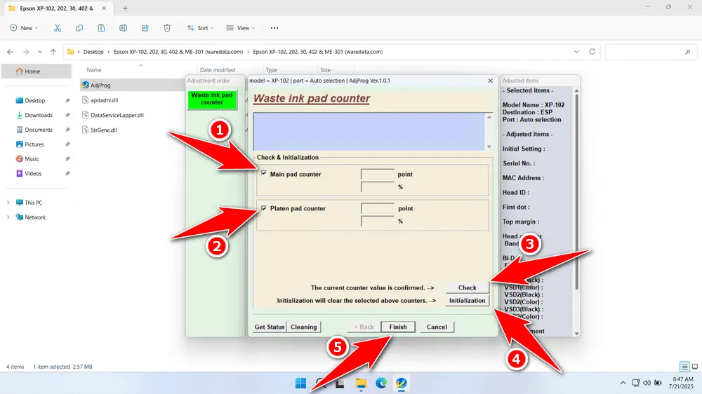 Epson XP-102 Resetter 5 How to Use Epson XP-102 Resetter - Step 4