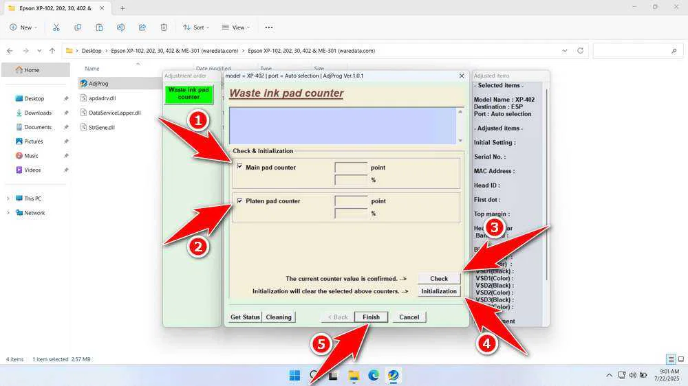 Epson XP-402 Resetter 5 How to Use Epson XP-402 Resetter - Step 4