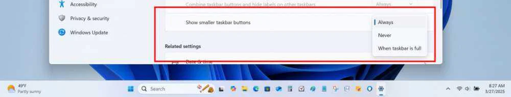 Windows Adds Taskbar Icon Scaling & Explorer Menu Dividers 2 Taskbar Windows 11 with Scaling