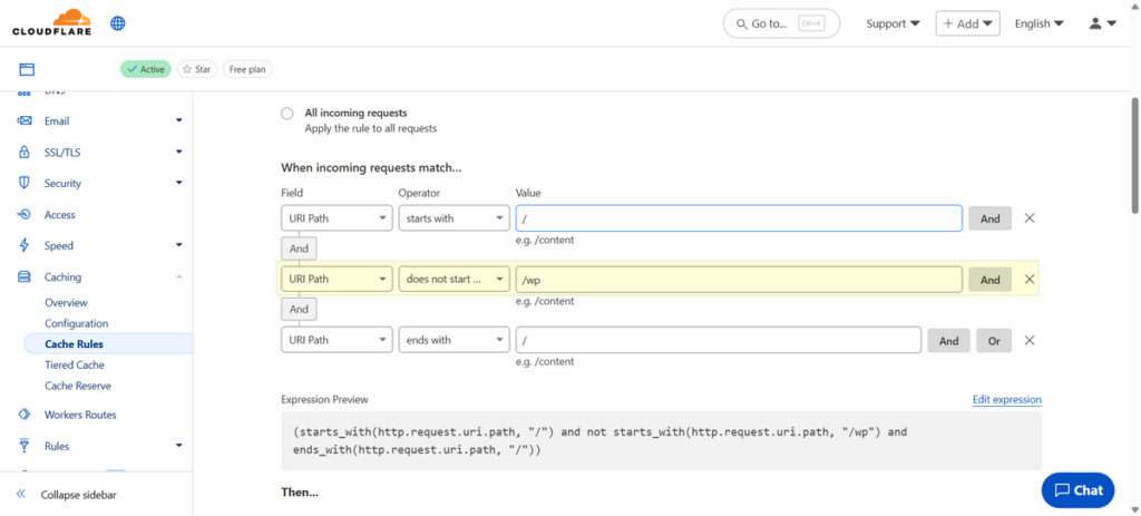 Bypass all files that start with 'wp'