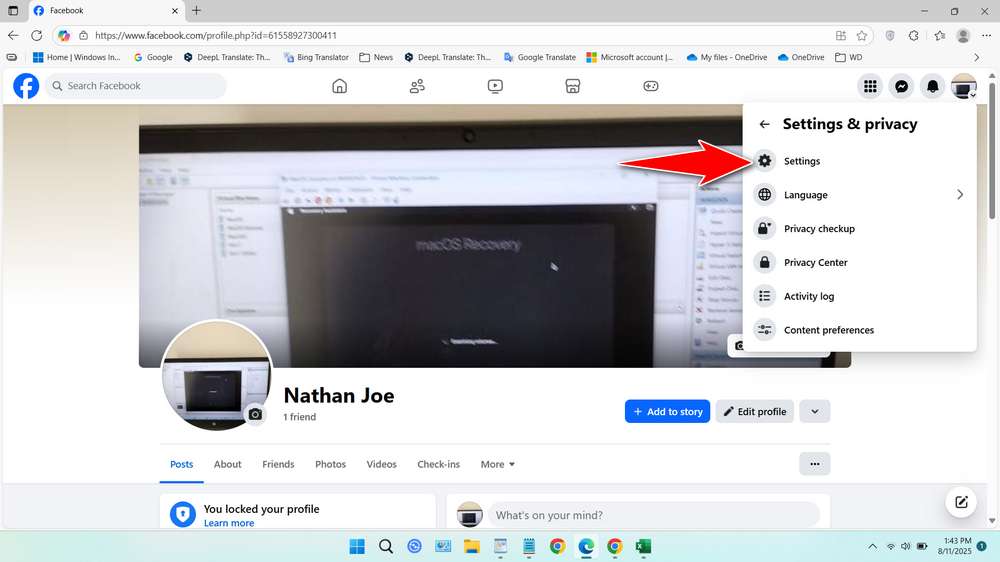 Change Profile Name on Facebook via Web Browser - Step 2