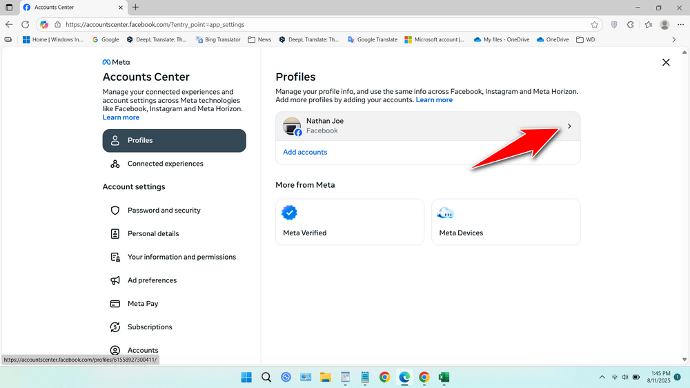 Change Profile Name on Facebook via Web Browser - Step 4