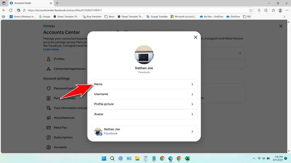 How to Change Profile Name on Facebook 6 Change Profile Name on Facebook via Web Browser - Step 5