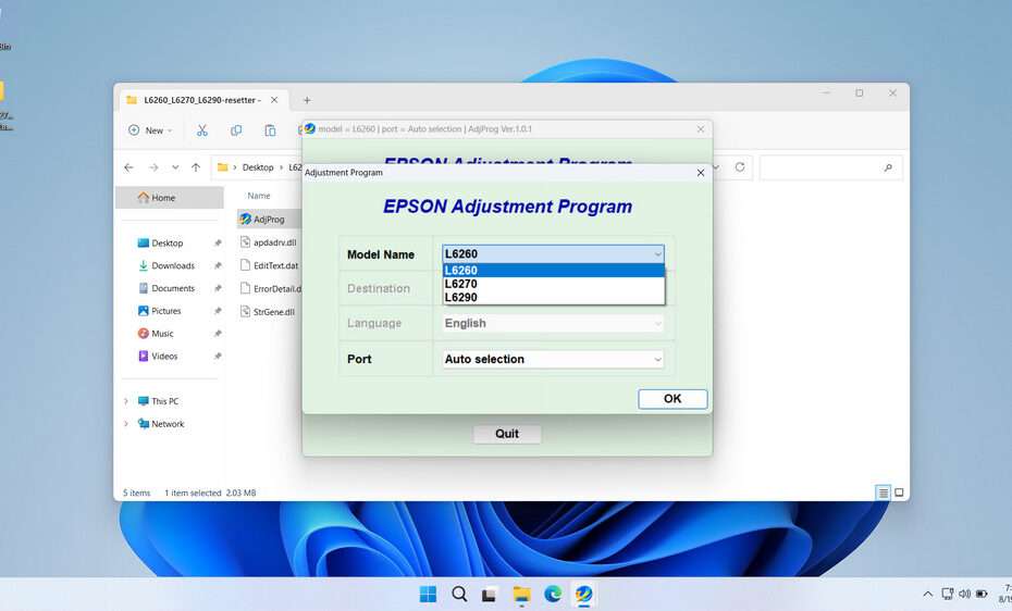 Epson L6260 L6270 & L6290 Resetter