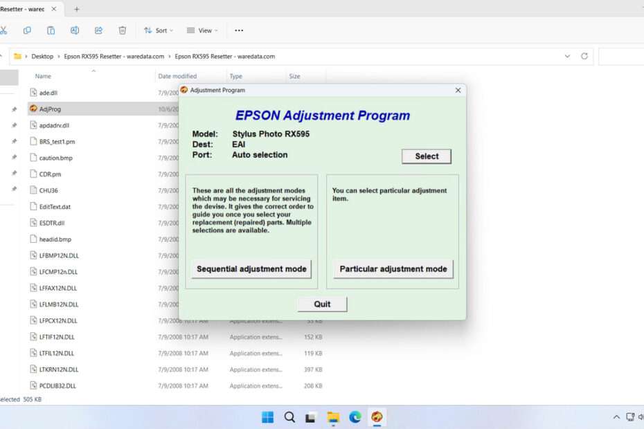 Epson RX595 Resetter