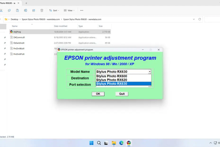 Epson RX600, RX620, RX630 Resetter