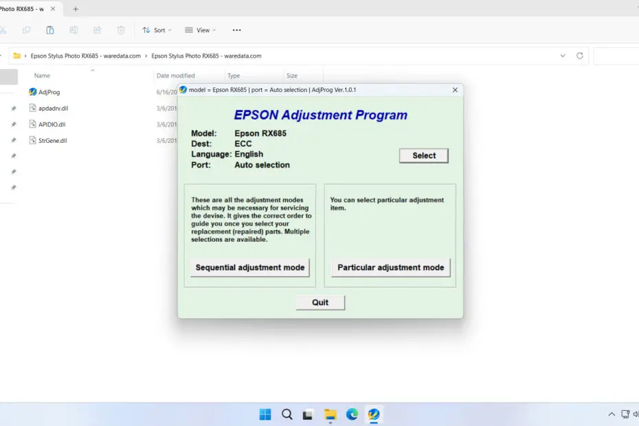 Epson RX685 Resetter