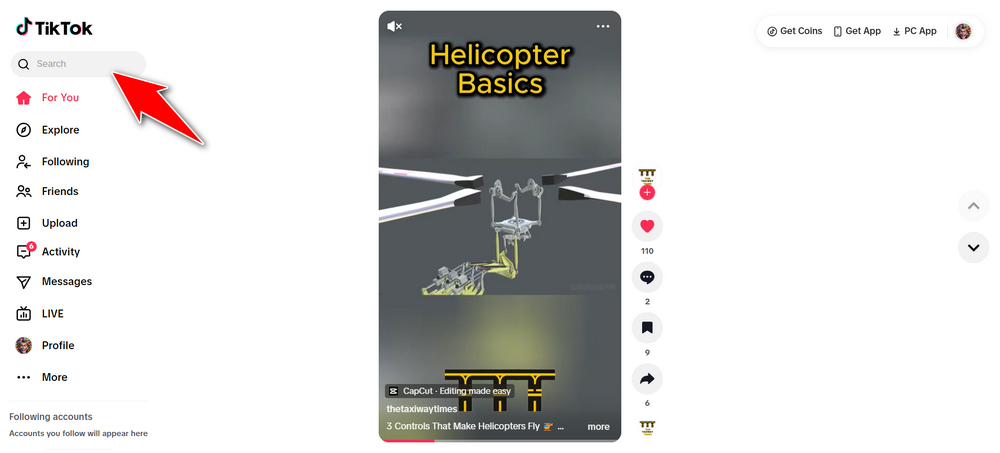 How to Block Someone on TikTok Using Browser or PC - Step 1