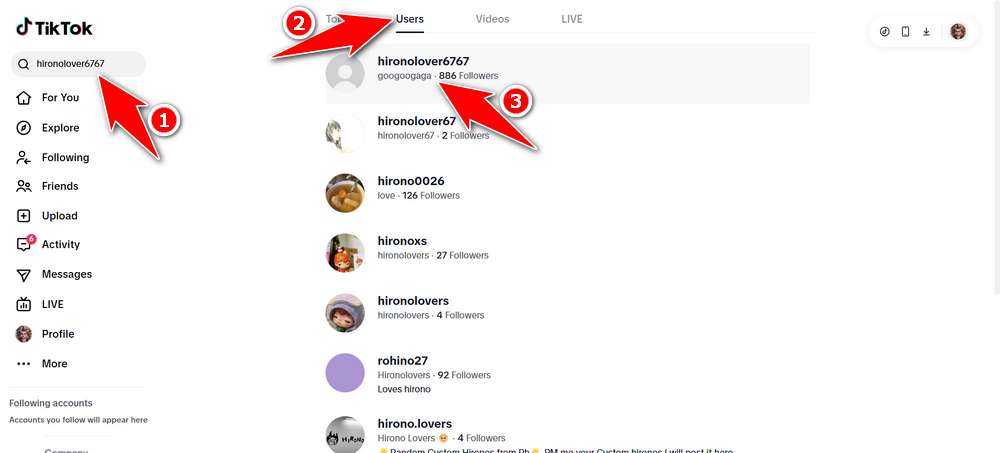 How to Block Someone on TikTok Using Browser or PC - Step 2