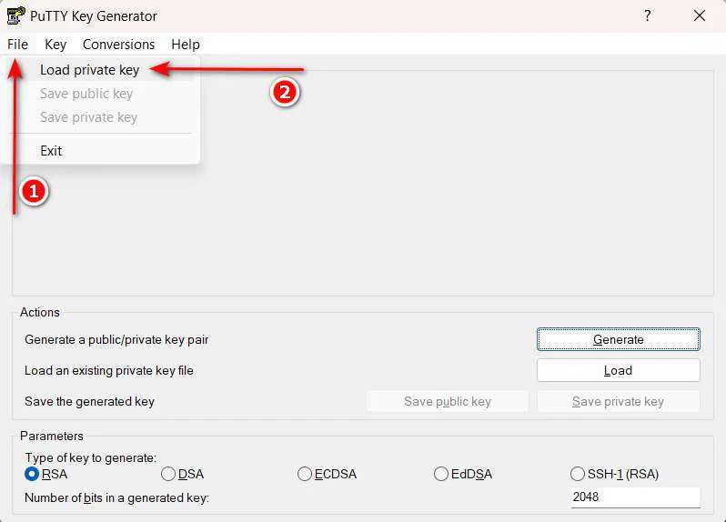 How to Convert .PEM File to .PPK 2 How to Convert .PEM File to .PPK using PuTTYgen - Step 1