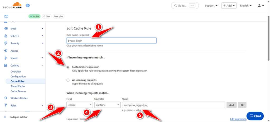 How to Disable Cloudflare Cache When a User Logs In - Step 2