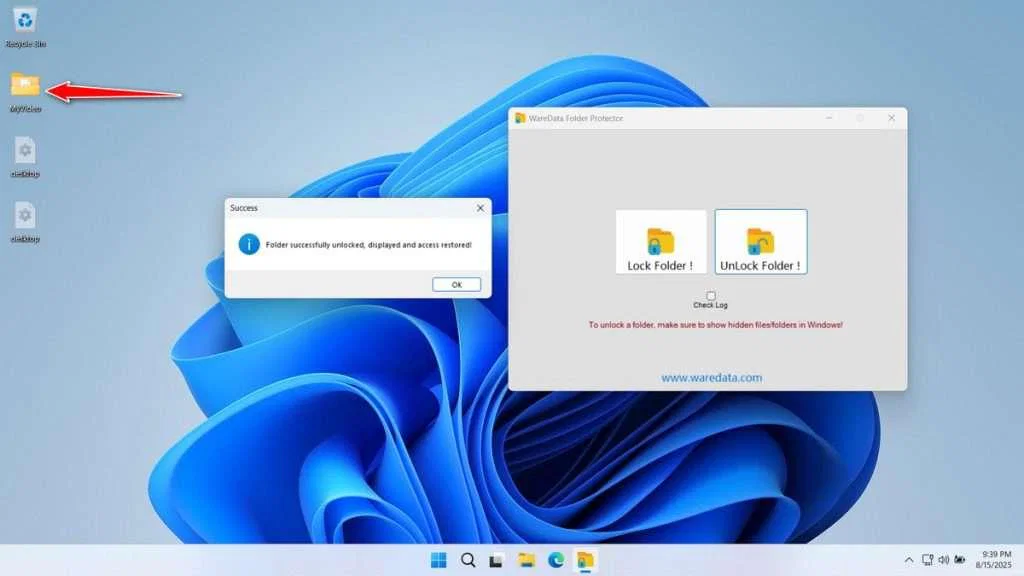 How to Lock a Folder 12 How to Lock a Folder Using WareData Folder Protector - Step 11
