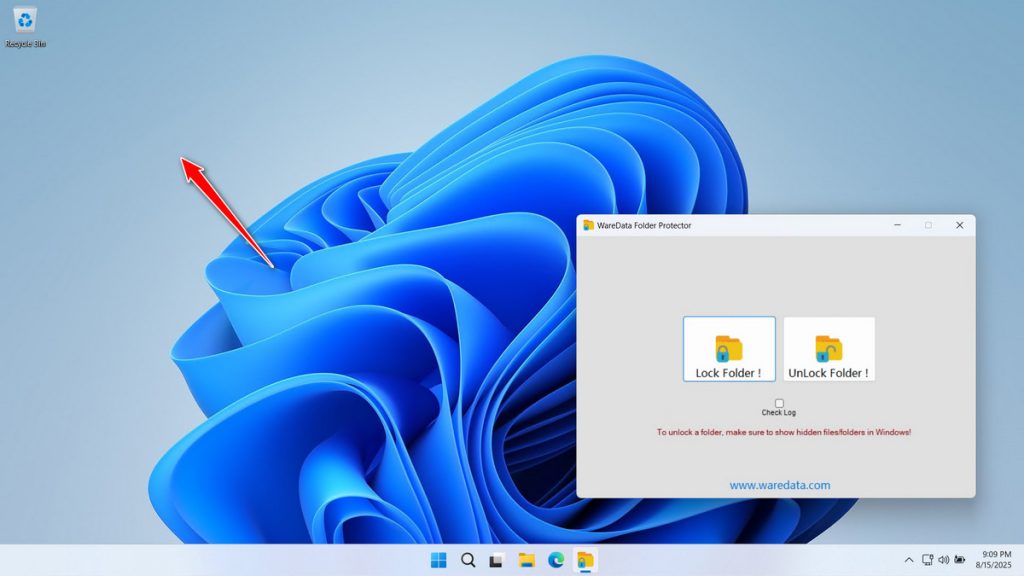 How to Lock a Folder Using WareData Folder Protector - Step 3
