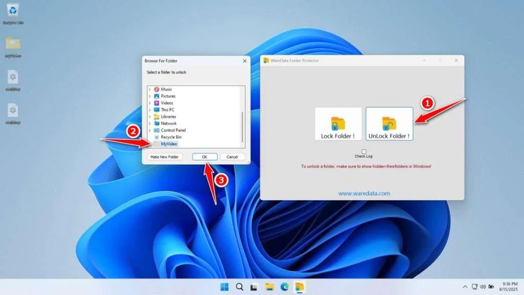How to Lock a Folder 10 How to Lock a Folder Using WareData Folder Protector - Step 9