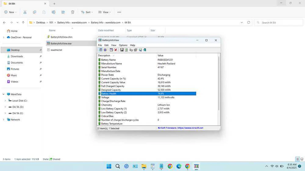 Laptop Battery Check Software 6 How to Use BatteryInfoView Software - Step 4