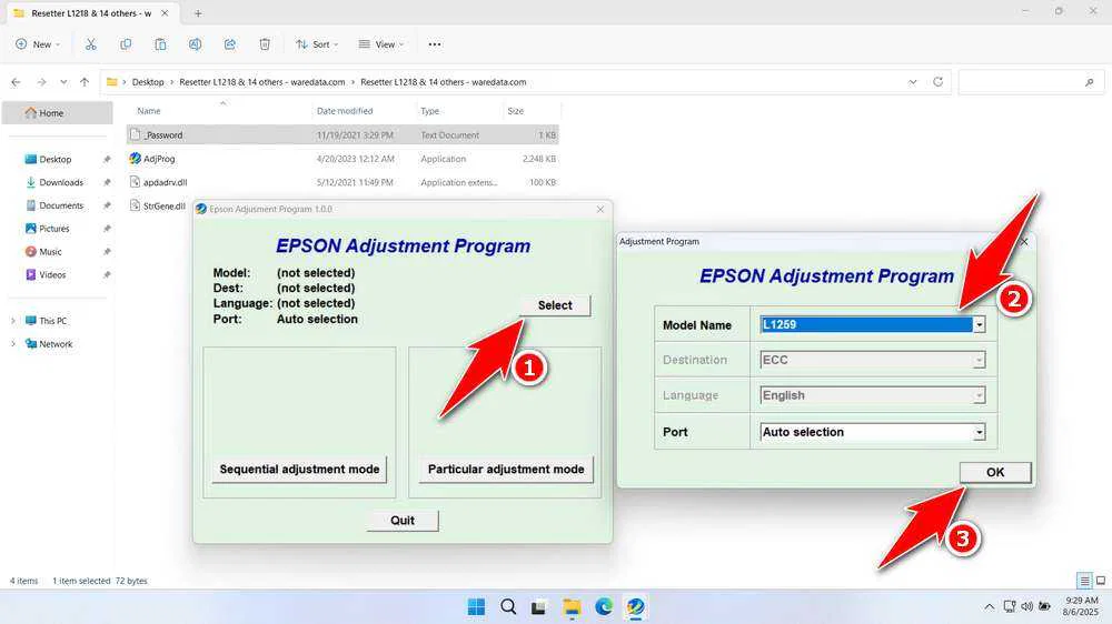 Epson L1259 Resetter 2 How to Use Epson L1259 Resetter - Step 1