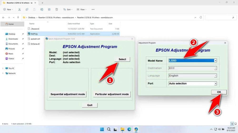 Epson L3253 Resetter 2 How to Use Epson L3253 Resetter - Step 1
