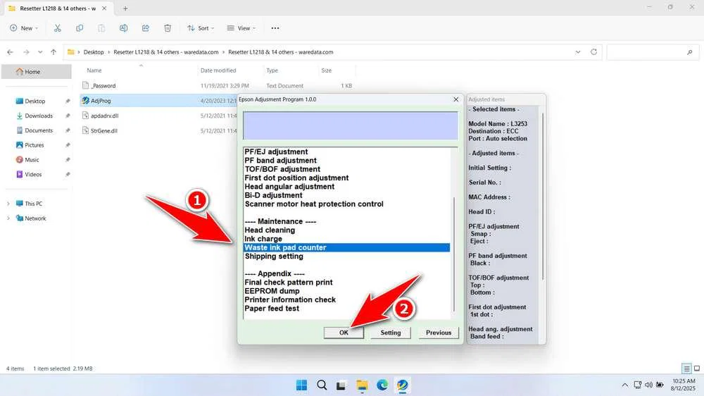 Epson L3253 Resetter 4 How to Use Epson L3253 Resetter - Step 3