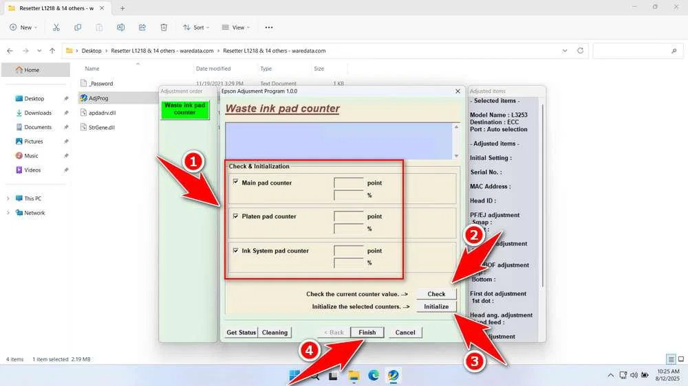 Epson L3253 Resetter 5 How to Use Epson L3253 Resetter - Step 4
