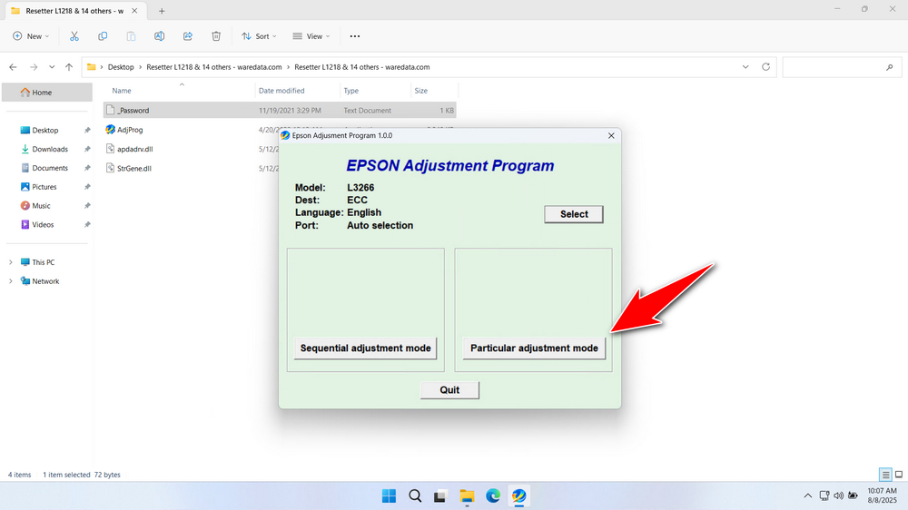 How to Use Epson L3266 Resetter - Step 3