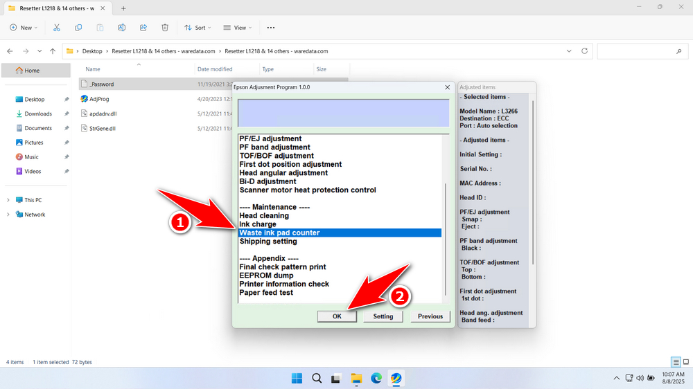 How to Use Epson L3266 Resetter - Step 4