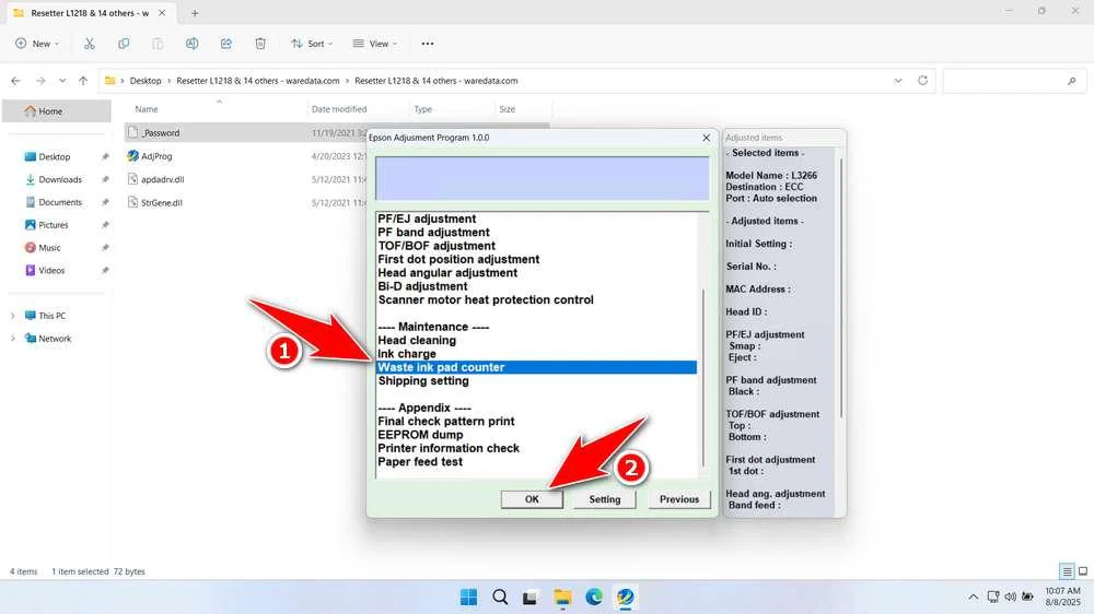 Epson L3266 Resetter 5 How to Use Epson L3266 Resetter - Step 4
