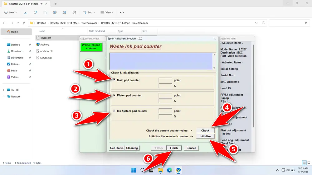 How to Use Epson L3267 Resetter - Step 5