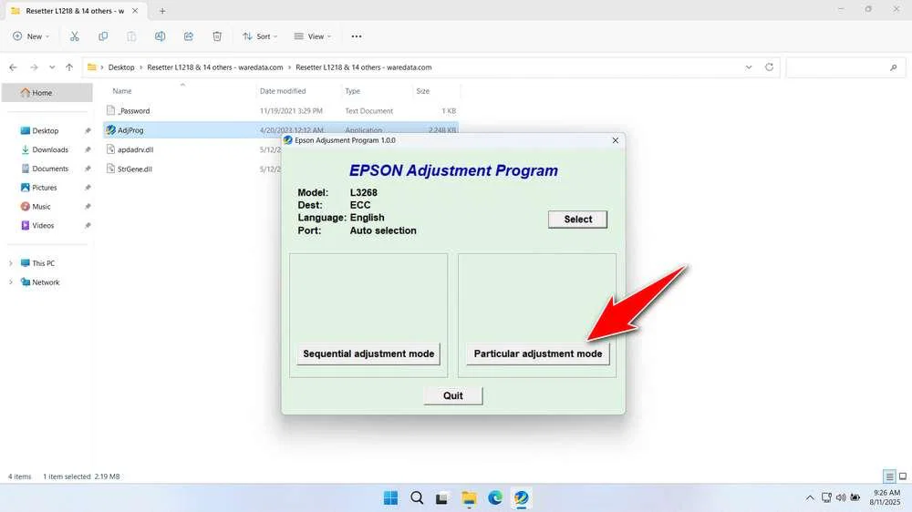 Epson L3268 Resetter 3 How to Use Epson L3268 Resetter - Step 2